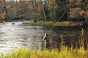 Image showing Fishing in river