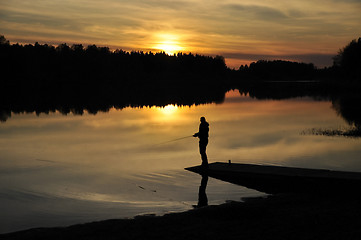 Image showing Fishing in river