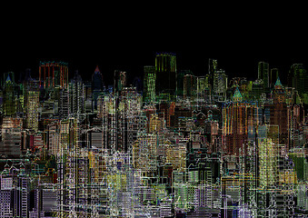 Image showing Abstract graphic composition - night metropolis