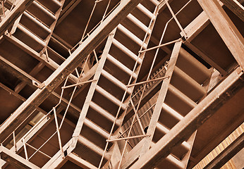 Image showing Interlocking rusty industrial constructions