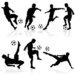 Image showing Silhouettes of Football Players