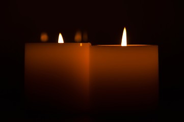 Image showing candles in the dark