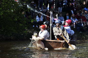 Image showing A funny boat race