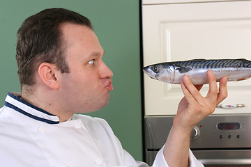 Image showing Chef and fish