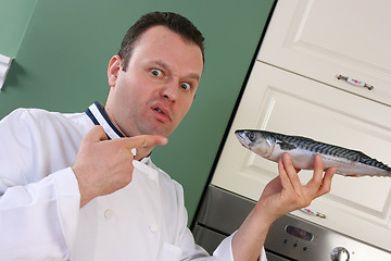 Image showing Chef and fish