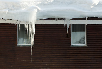 Image showing Icicles on window