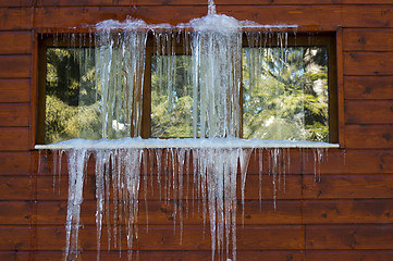 Image showing Icicles on window