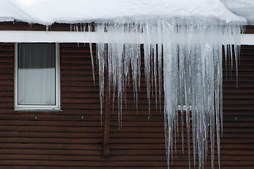 Image showing Icicles on window