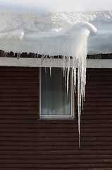 Image showing Icicles on window