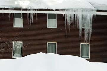 Image showing Icicles on window