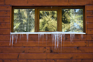 Image showing Icicles on window