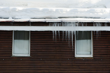 Image showing Icicles on window