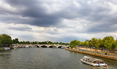 Image showing Touristic ship on Seine