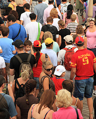 Image showing Crowd of tourists