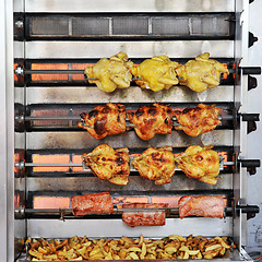 Image showing grilled chicken and pork