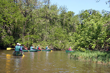 Image showing Canoers on the Water