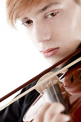 Image showing Portrait of a young violinist