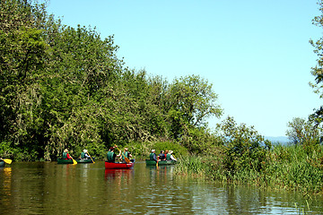 Image showing Canoers on the Water