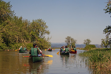 Image showing Canoers on the Water