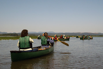 Image showing Canoers on the Water