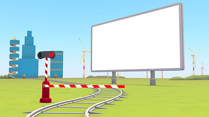 Image showing barrier, blank billboard