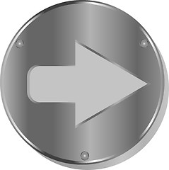 Image showing Arrow metallic 3d vibrant round icon