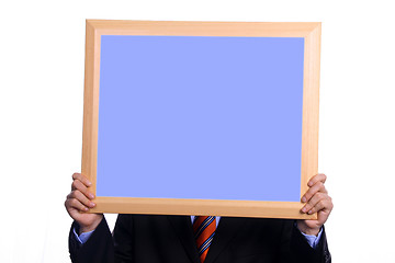 Image showing businessman with board