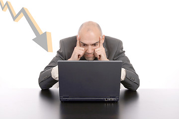 Image showing businessman working on laptop