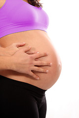 Image showing beautiful pregnant woman expecting a boy