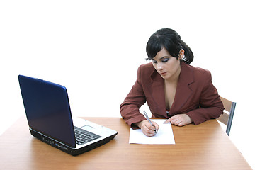 Image showing businesswoman writing