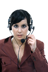 Image showing Young woman callcenter
