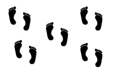 Image showing Human footprint illustration over white background