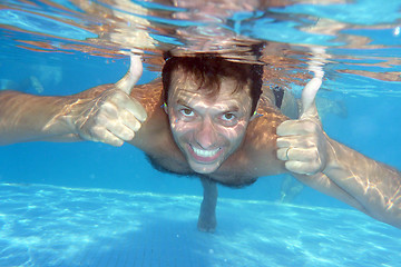 Image showing man underwater in the pool