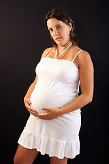 Image showing beautiful pregnant woman expecting a boy