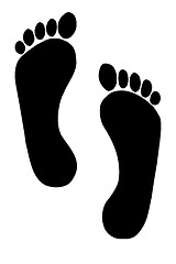 Image showing Human footprint illustration over white background