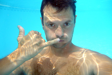 Image showing man underwater in the pool