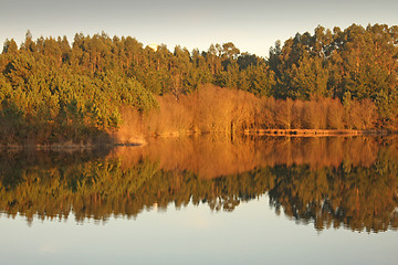 Image showing beautiful autumn landscape with river and reflex, Portugal