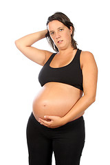 Image showing beautiful pregnant woman expecting a boy