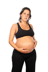 Image showing beautiful pregnant woman expecting a boy