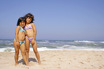 Image showing beautiful girl in bikini in the beach, summer photo