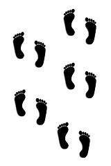 Image showing Human footprint illustration over white background
