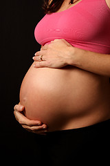 Image showing beautiful pregnant woman expecting a boy