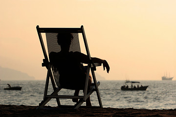 Image showing Woman by the ocean