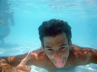 Image showing man underwater in the pool