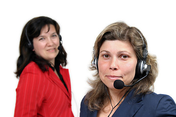 Image showing Young woman callcenter