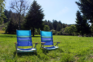 Image showing Chairs in the park