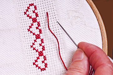 Image showing making embroidery