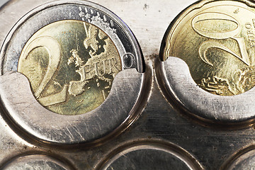 Image showing two euro coins and twenty cents