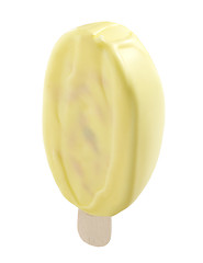 Image showing Ice cream covered with white chocolate