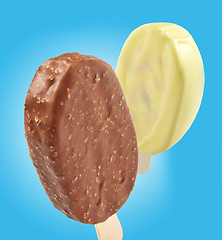 Image showing Ice cream covered with chocolate